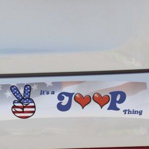 Wrangler Cherokee ORV Hand Signal PATRIOTIC BUMPER STICKER Rubicon Renegade